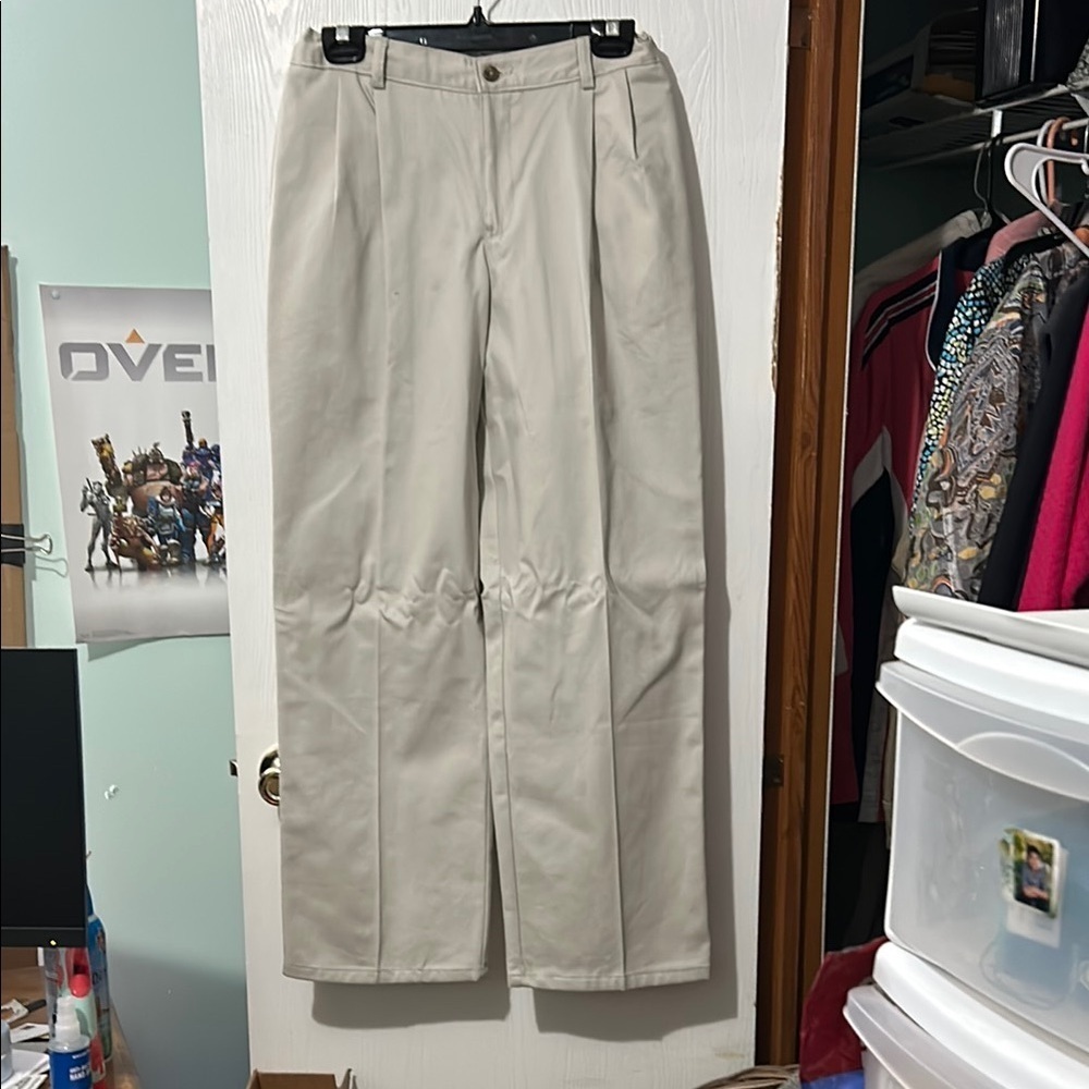 Chaps Boys Beige Pleated Trousers